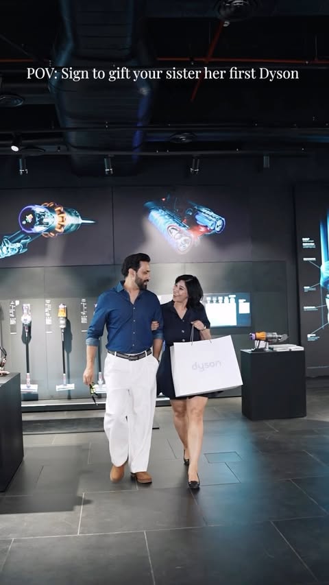 Instagram post by @aviralmgupta for Dyson. Caption reads: [...] Sign to gift your sibling their first....