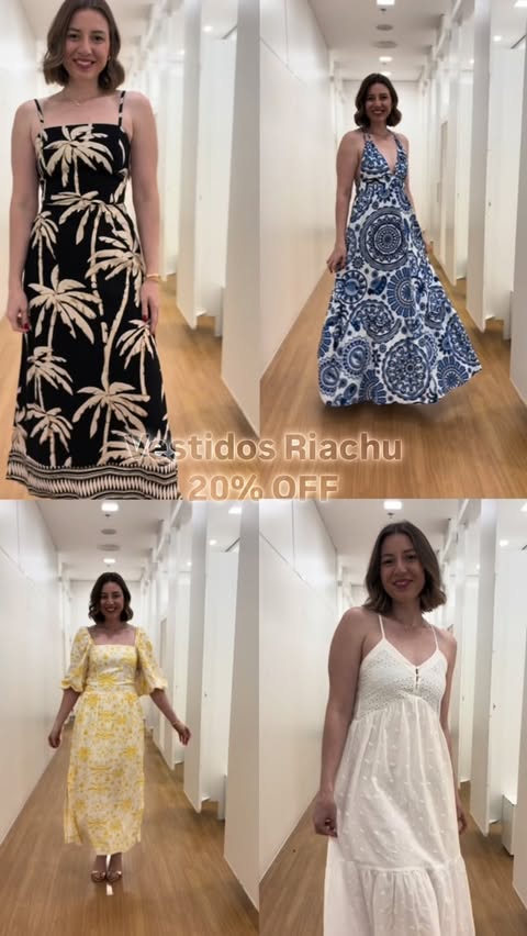 Instagram post by @bia.alvescarvalho for Riachuelo. Caption reads: Vestidos 20% off @riachuelo ♥️
Comente EU QUERO....