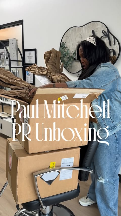 Instagram post by @thebleusoleil_ for Paul Mitchell. Caption reads: Thank you, @paulmitchellpro , for this PR drop!....