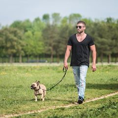 Instagram post by @benjamin_8.8 for Men’s Fashion. Caption reads: Out for a walk with #goodboy....