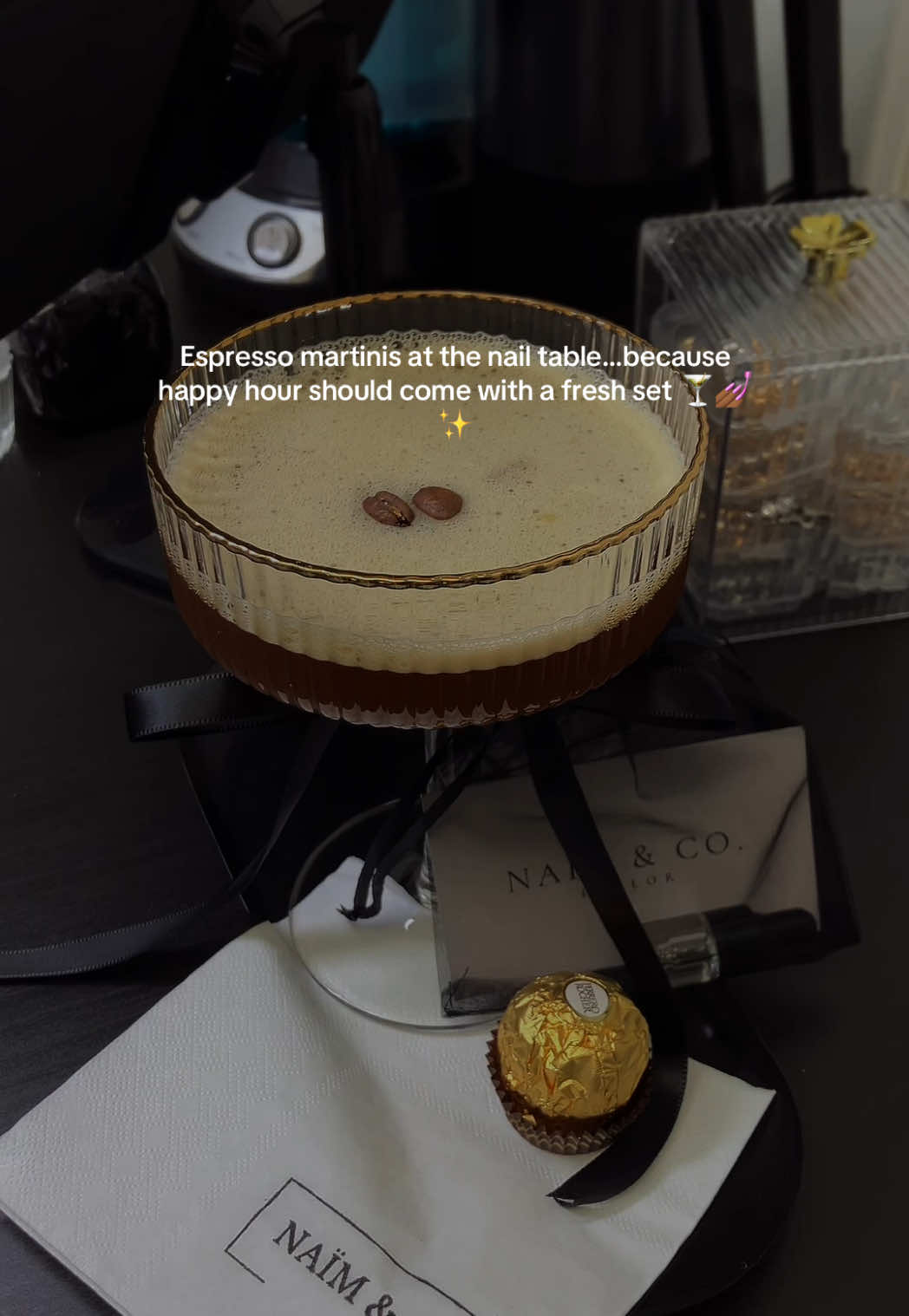 TikTok post by @naimandco for Craftmix. Caption reads: [...] like happy hour ✨🍸 My clients love....