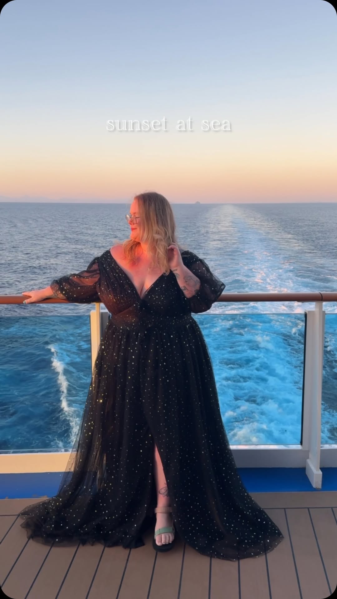 Instagram post by @kirstyleannetravels for Princess Cruises. Caption reads: ad ✨ formal night is one of my favourite things....