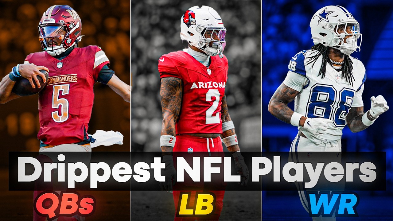 YouTube post by @Footballrs for SHOC. Caption reads: Who Has the Most Drip in the NFL? NFL Drip Awards....