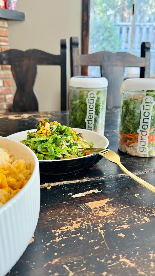 Instagram post by @berlinburgess for Gardencup. Caption reads: Today’s daily veggie intake is from @gardencuplife....