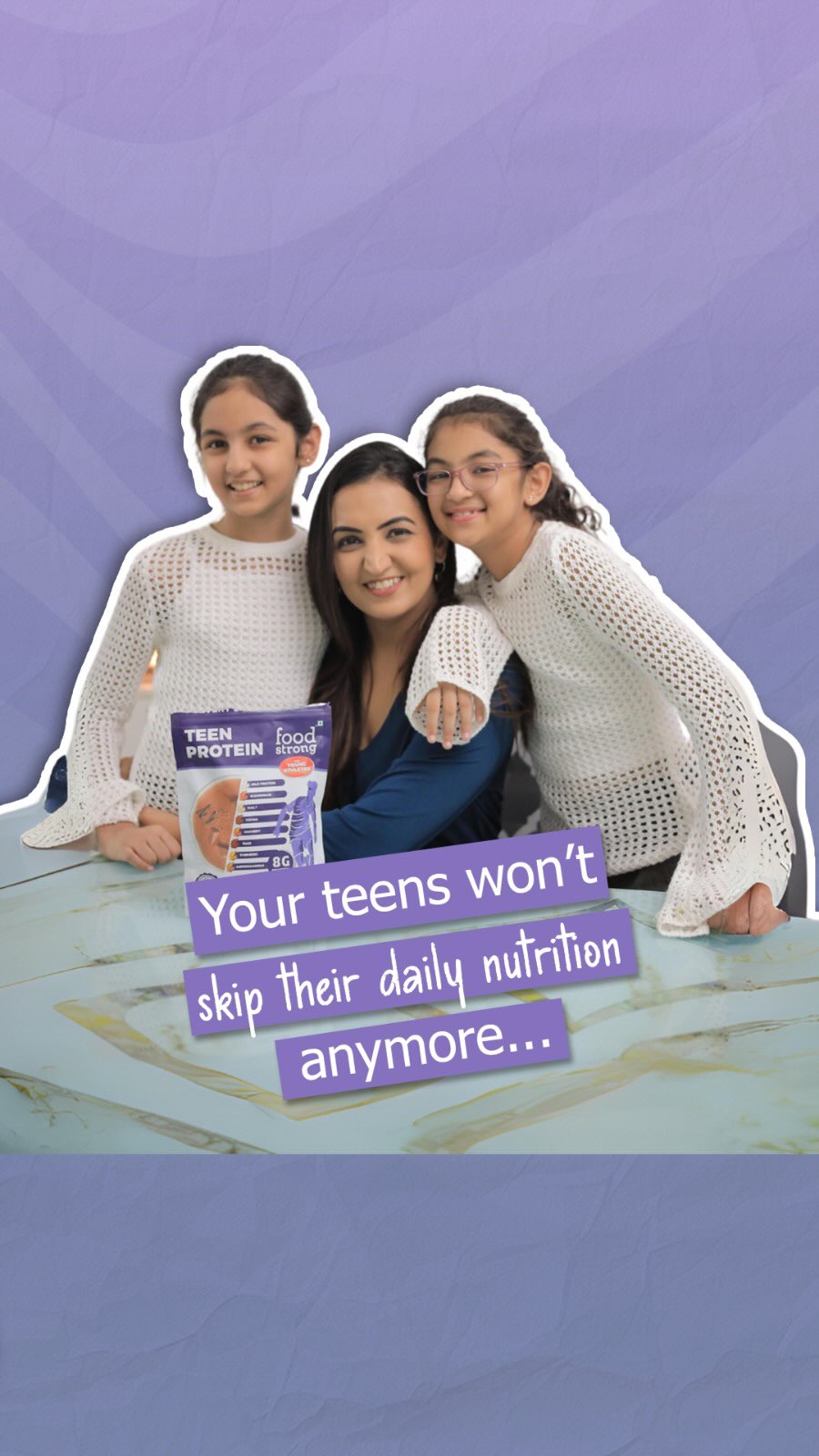 Instagram post by @ankitas_twinshine for foodstrong. Caption reads: I no longer stress about my kids’ protein intake!....