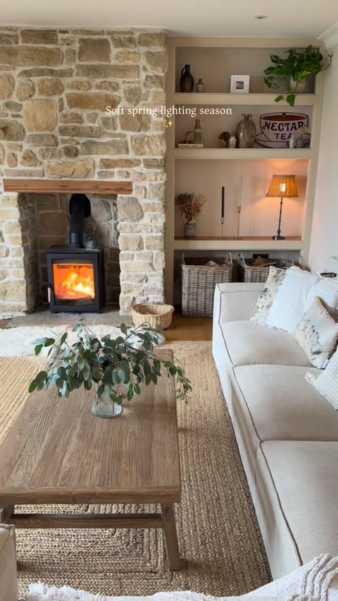 Instagram post by @nidderdale_barn for Pooky. Caption reads: [...] with this rechargeable rattan lamp from....