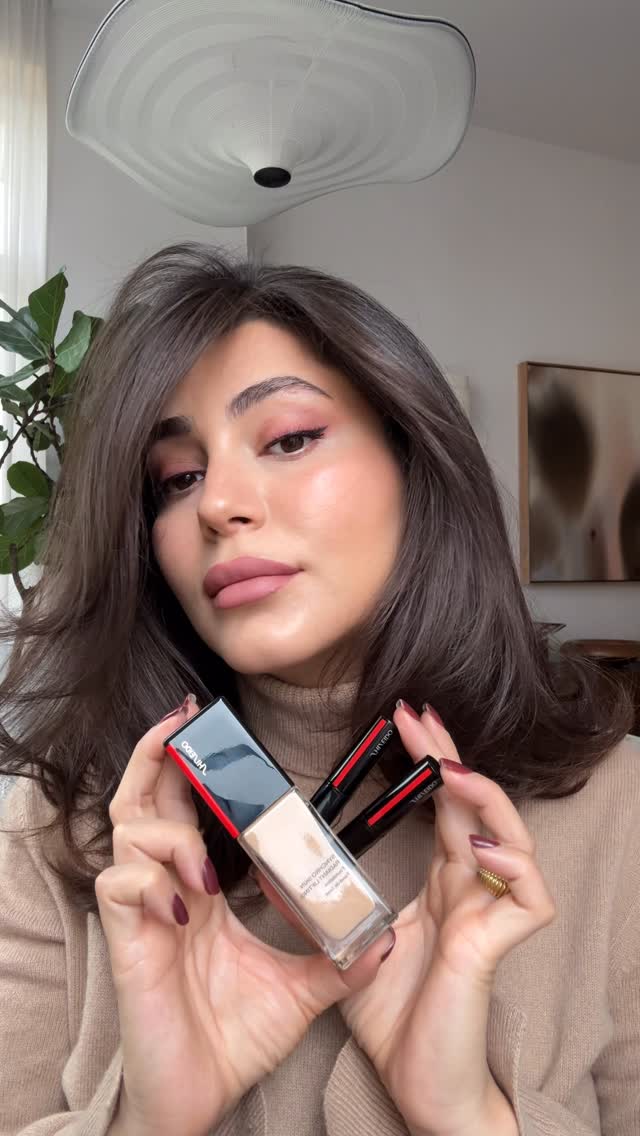 Instagram post by @aydahadi for SHISEIDO. Caption reads: [AD] 3 products to lift my face. The @shiseido....