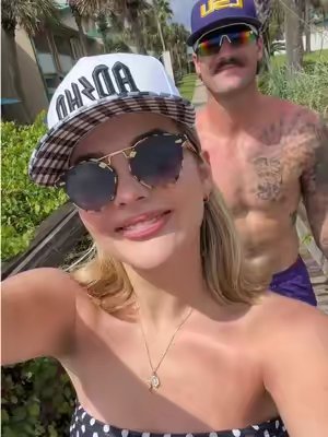 TikTok post by @harleyandclay for The Mad Hatter Company. Caption reads: [...] to the beach! Obsessed with my @The Mad....