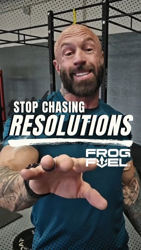 Instagram post by @coachchrislane for FrogFuel. Caption reads: Everyone’s chasing resolutions.

But real....