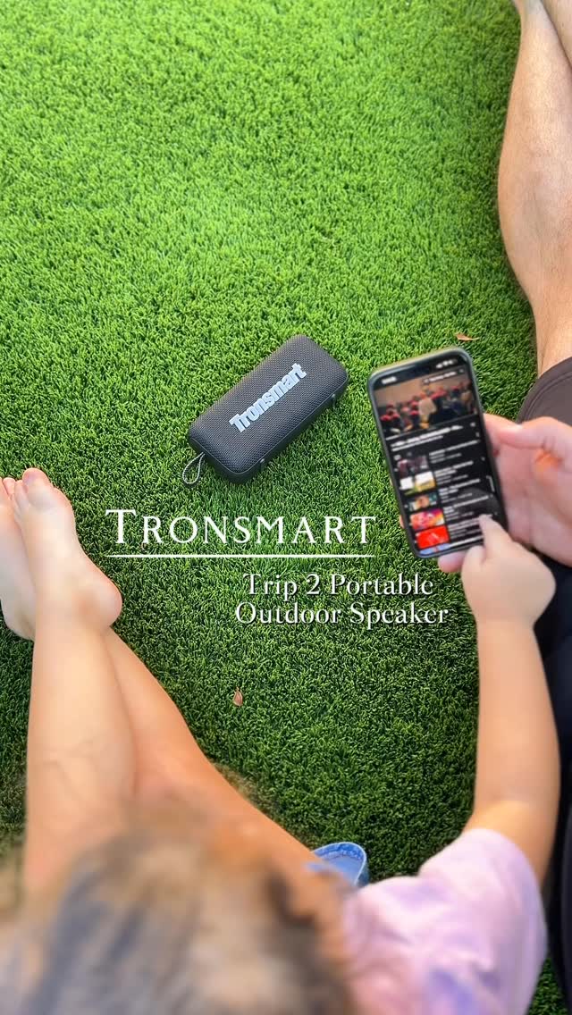 Instagram post by @sedafidanciozturk for Tronsmart. Caption reads: Take the music everywhere 🎶☀️ Tronsmart Trip 2 is....