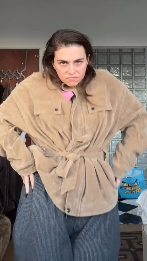 Instagram post by @sashapallari for PrettyLittleThing. Caption reads: headloss part 3839282, although the jacket alone....