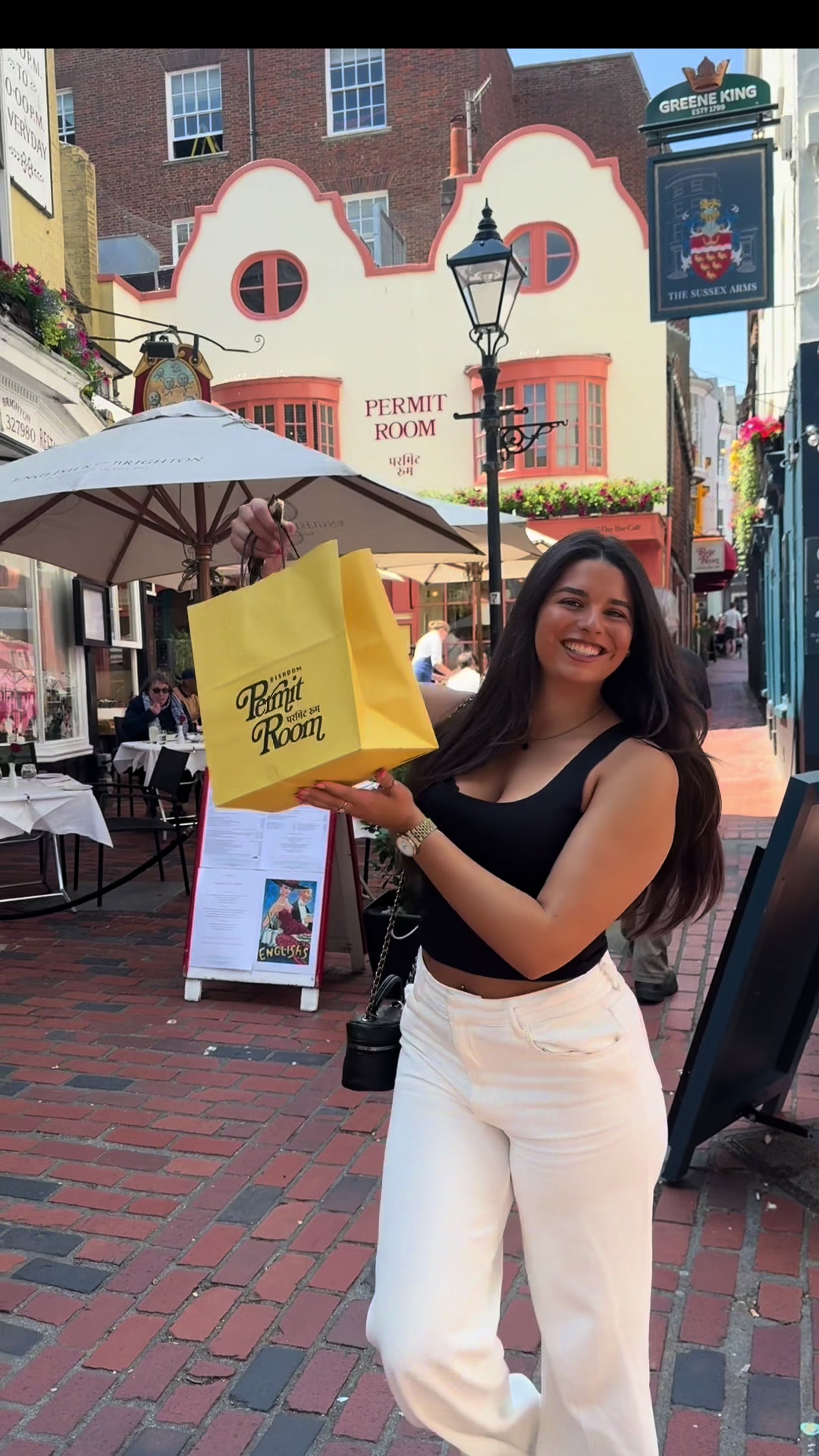 TikTok post by @amyydykes for Dishoom. Caption reads: thankyou for having us @Dishoom Permit Room we....