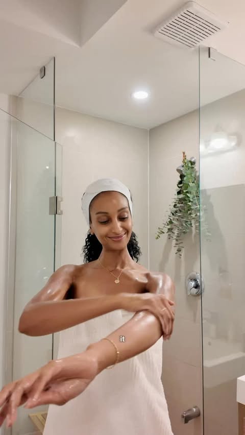 Instagram post by @segenmisghina for Nécessaire. Caption reads: Your body deserves the same care as your face, and....