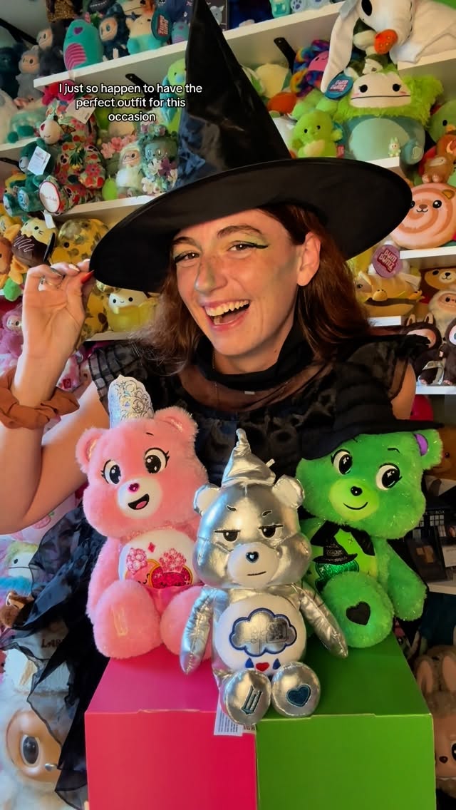 Instagram post by @danisquishie for Basic Fun!. Caption reads: #gifted Wicked: For Good X Carebears are the....