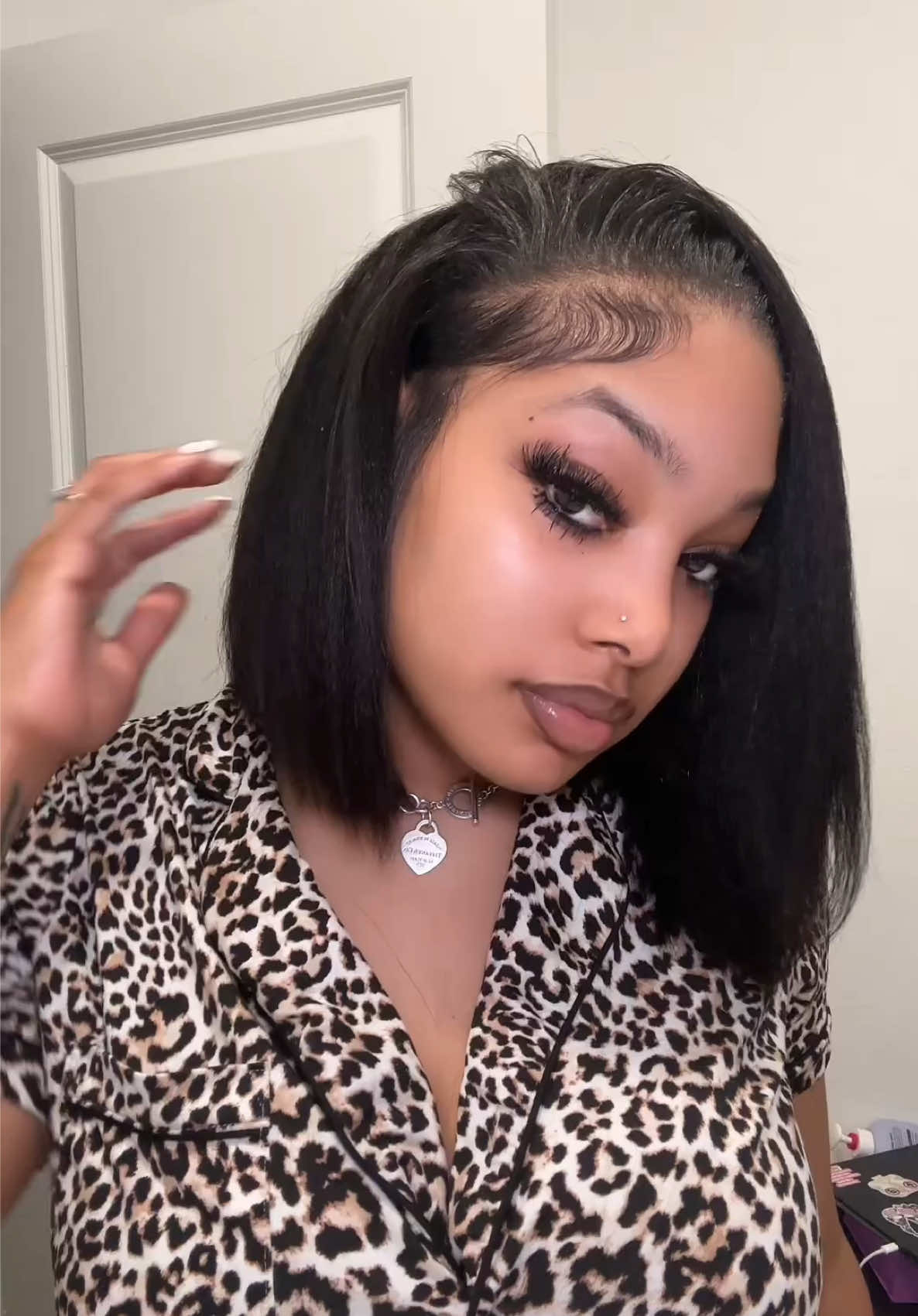 TikTok post by @x.sxrii for Celie Hair. Caption reads: [...] beginner friendly bob wig install 💜....
