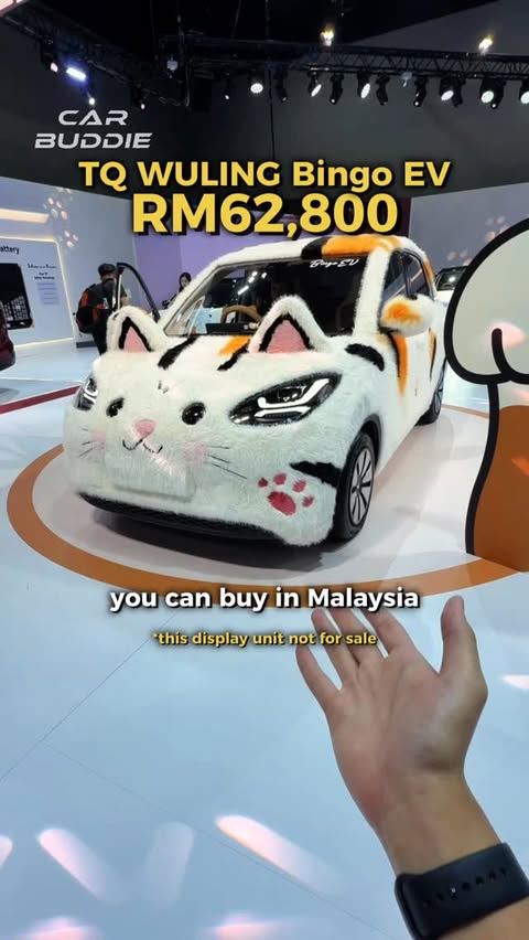 Instagram post by @carbuddiemy for KL Foodie. Caption reads: Cutest and very affordable EV in Malaysia? 🚗 TQ....