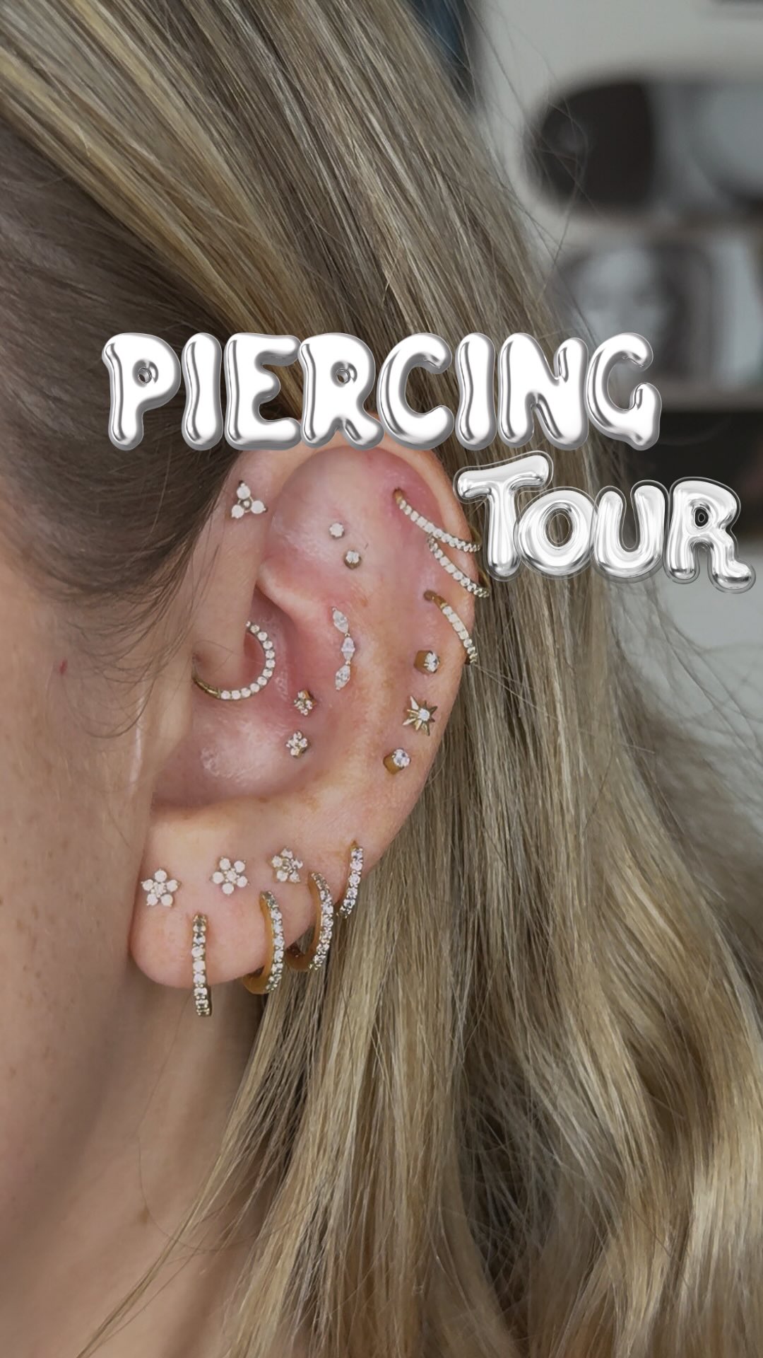 Instagram post by @thedylanjader for Studs. Caption reads: [...] of glitz going on in the ears — all from....