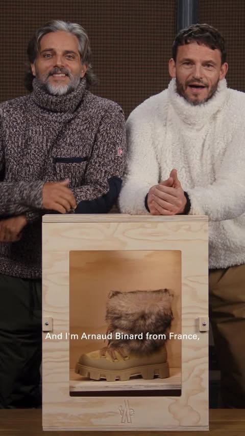 Instagram post by @arnaudbinard for Moncler. Caption reads: [...] With @joacofurriel & @arnaudbinard​ ​....
