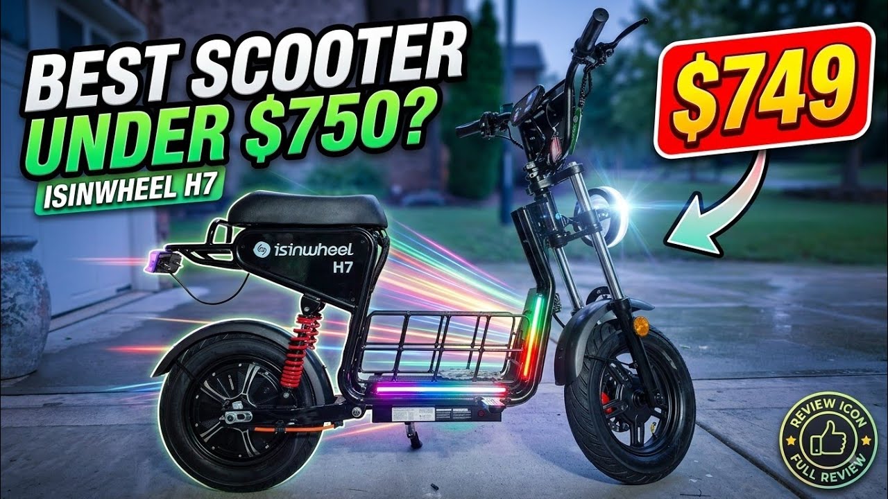 YouTube post by @NotYourAverageTrucker for PartnerBoost. Caption reads: Isinwheel H7 Electric Scooter.