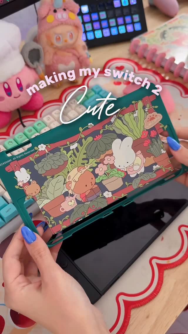 Instagram post by @vixella for GeekShare. Caption reads: my consoles must be cute i don’t make the rules!!....