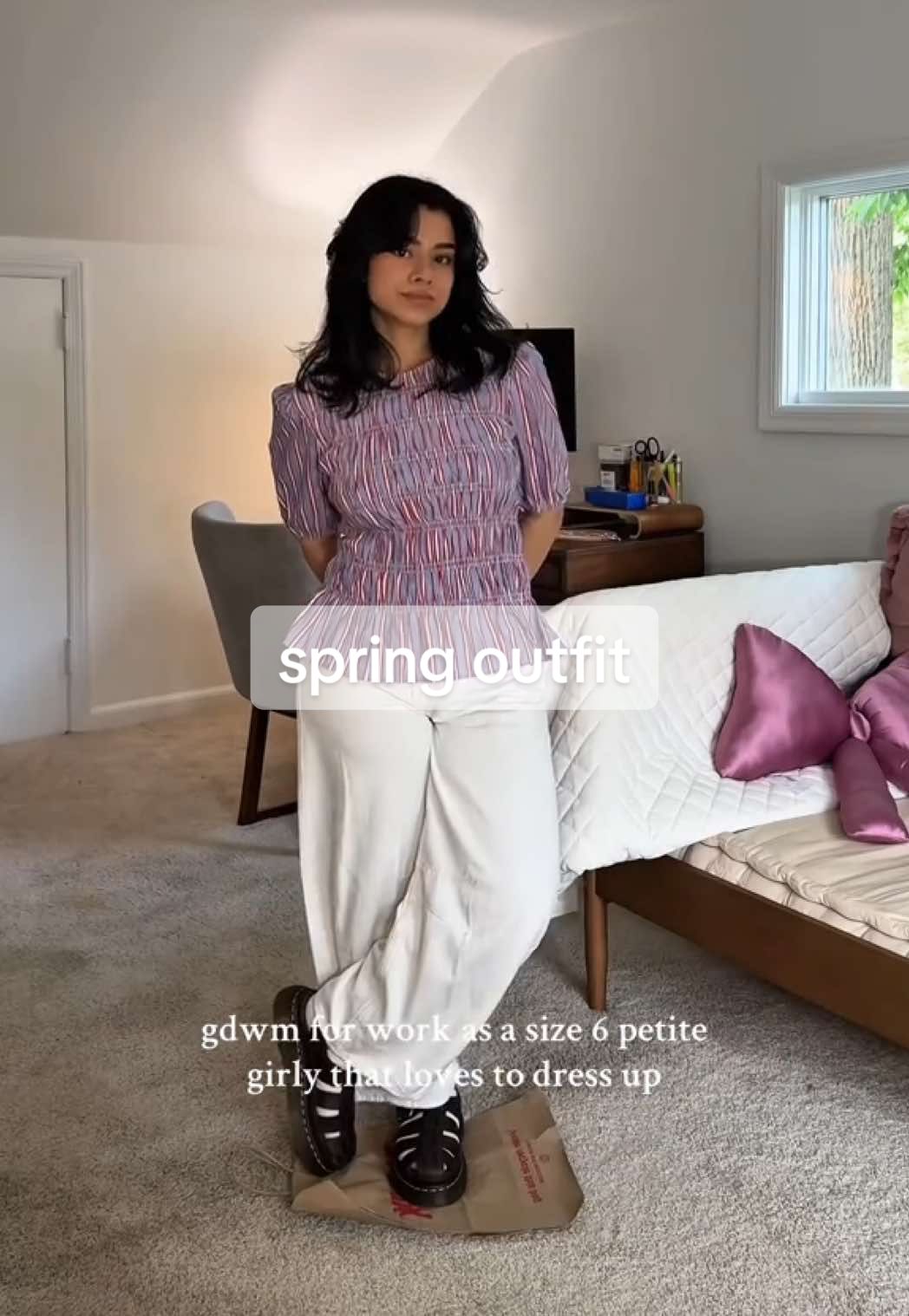 TikTok post by @zzkayyy for BAGGU. Caption reads: [...] had it lmao      @asos @gap @Dr. Martens....