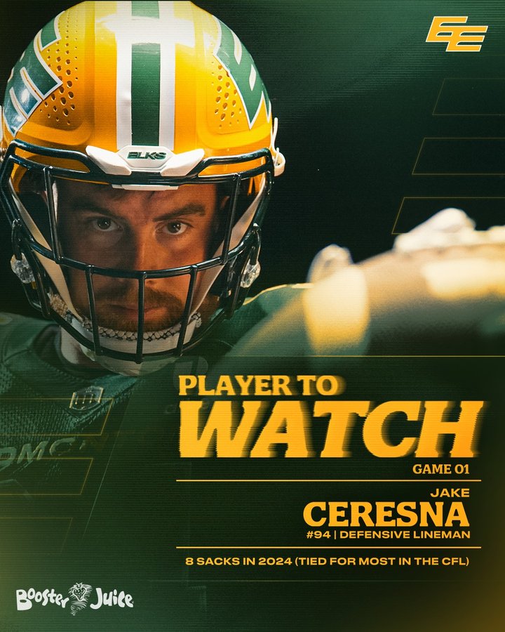 Instagram post by @jakeceresna for Booster Juice. Caption reads: [...] against the BC Lions. #GoElks x....