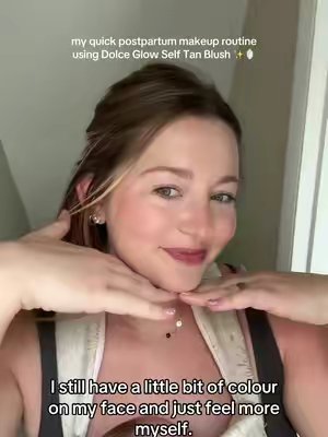 TikTok post by @madi_shaffe24 for Dolce Glow. Caption reads: [...] after taking your makeup off! 🫶🏻 @DOLCE....