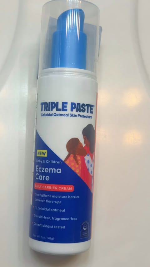 Instagram post by @angelcitro for PINCHme.com. Caption reads: This is Triple Paste Eczema Care Daily Barrier....