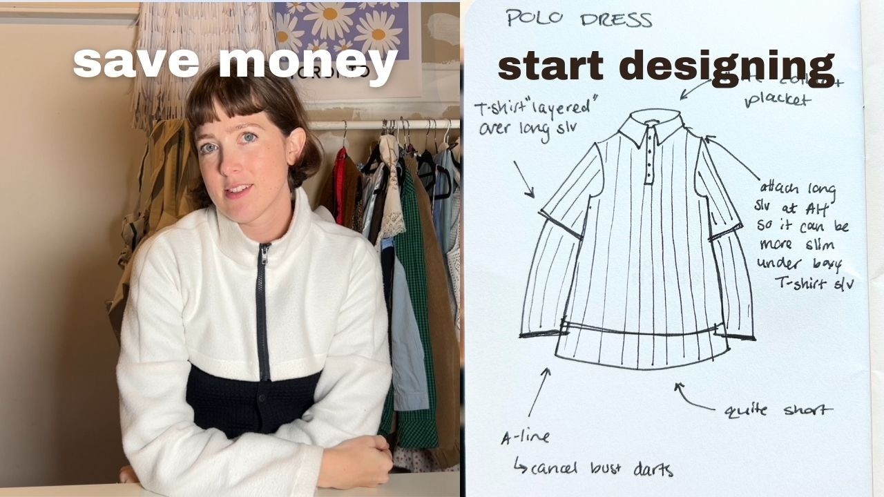 YouTube post by @eleanorstieva for Babylon Leather. Caption reads: become a fashion designer at home! 5 step process.