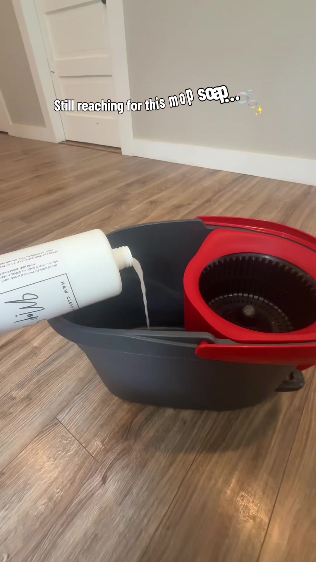 TikTok post by @jamie_blevins8 for H&W Bath Haus. Caption reads: [...] #CleanTok #MopRoutine #HomeCleaning @H&W....