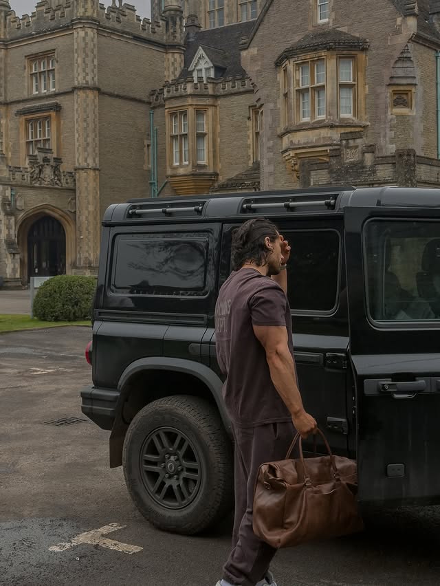 Instagram post by @marino_katsouris for boohooMAN. Caption reads: I have arrived @boohoomanactive BIGGEST BLACK....