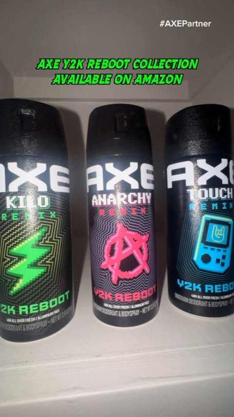 Instagram post by @badicaldadical for AXE. Caption reads: My Y2K era was AXED! Grab the limited-edition ACE....