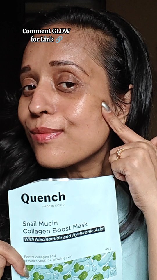 Instagram post by @anuvashisth13 for Quench Botanics. Caption reads: Need that glass skin glow before the big day?....