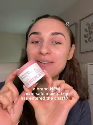 TikTok post by @haleykonopka_ for KraveBeauty. Caption reads: [...] moisturizers are created equal but....