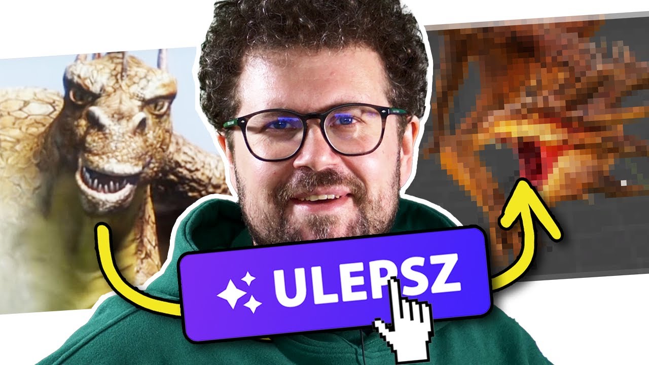 YouTube post by @SzymonLiebert for NVIDIA. Caption reads: Poprawiliśmy efekty specjalne smoka z Wiedźmina.