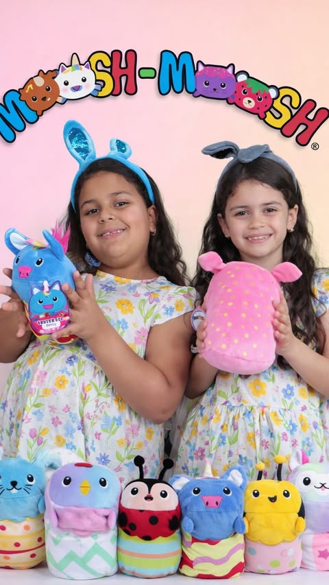 Instagram post by an influencer for KidStuff Public Relations. Caption reads: 🌸🐰 Spring surprises with Moosh-Moosh! Hailey &....