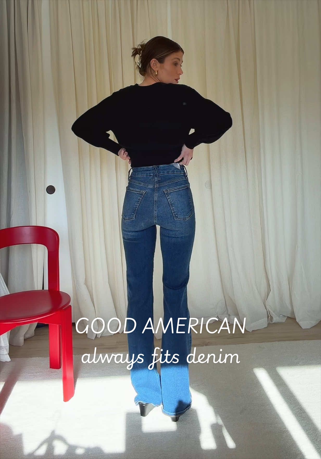 TikTok post by @evachapmann for GOOD AMERICAN. Caption reads: [...] fluctuates! SO GENIUS @GOOD AMERICAN....