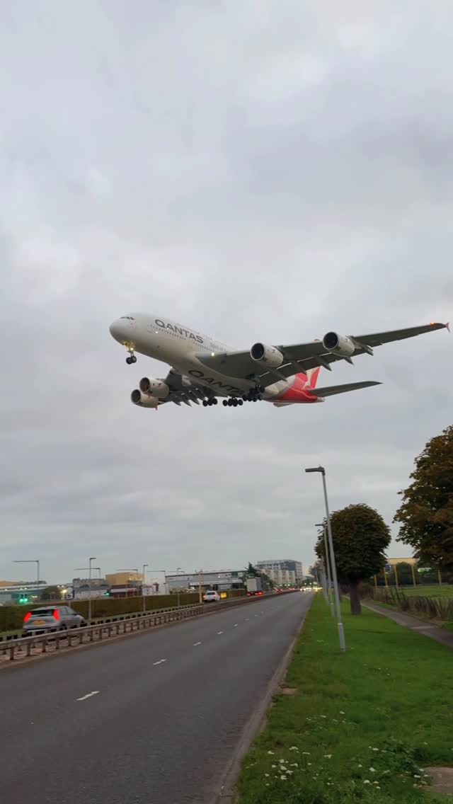 Instagram post by @elemer.aviation for Qantas. Caption reads: Qantas ‘Flying Kangaroo’ A380....