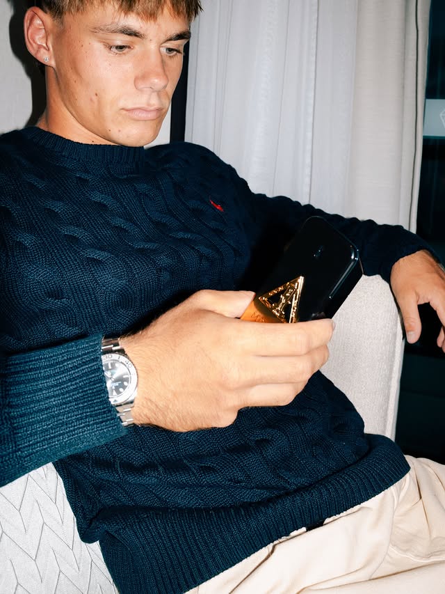 Instagram post by @_zekeanderson for rabanne. Caption reads: @rabanne #MILLIONBYRABANNE #RABANNEPARFUMS [...].