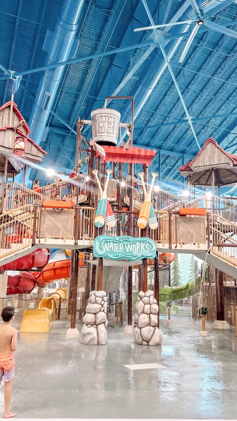 Instagram post by @kidsandcabernet for Great Wolf Lodge. Caption reads: We had the most magical time @greatwolflodge in....