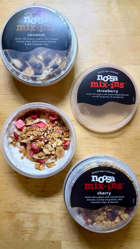 Instagram post by @peggy_shoo for noosa yoghurt. Caption reads: [...] got the goods!! 🥄 i brought the new....