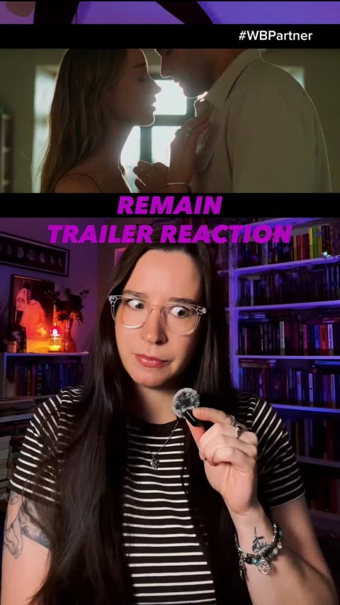Instagram post by @sydneyyybooks for Warner Bros. Pictures. Caption reads: #WBPartner Let’s watch the REMAIN trailer! In....