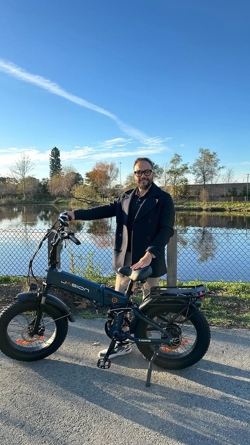 Instagram post by @tarikdeliktas for Jasionbike. Caption reads: Adventure unlocked with the @jasionbike X-Hunter....