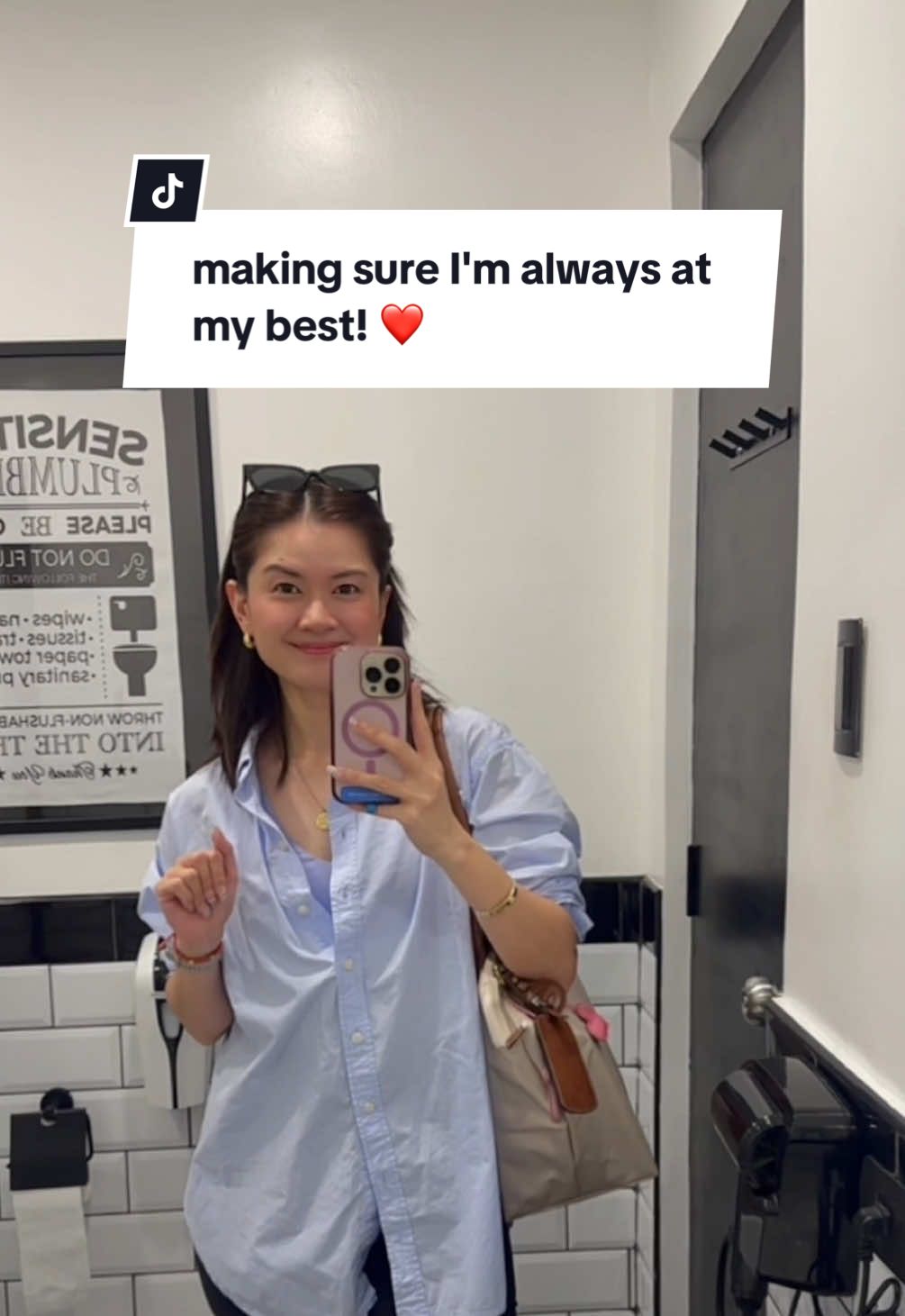 TikTok post by @nikitadyu_ for OLAY. Caption reads: Full-time businesswoman, full-time mom, zero time....