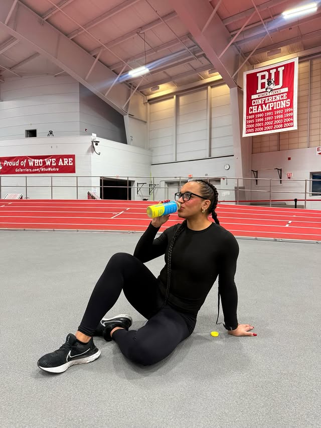 Instagram post by @leonni.griffin for 98Strong. Caption reads: On your marks... get set... hydrate💧 Cooling down....