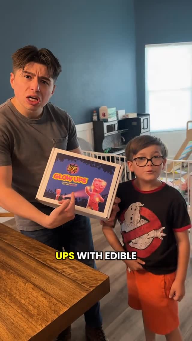 Instagram post by @dannydorito23 for Sour Patch Kids. Caption reads: The first-ever gummy candy that glows under a....