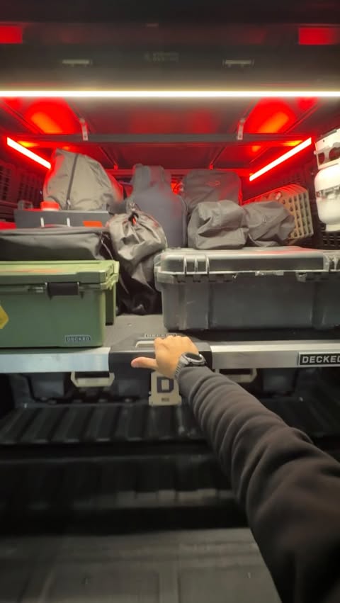 Instagram post by an influencer for DECKED. Caption reads: [...] @taruca_usa Drawer System: @deckedusa Front....