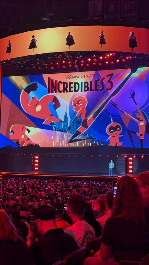 Instagram post by @davidvaughn for Pixar. Caption reads: Pixar announced new details about Incredibles....