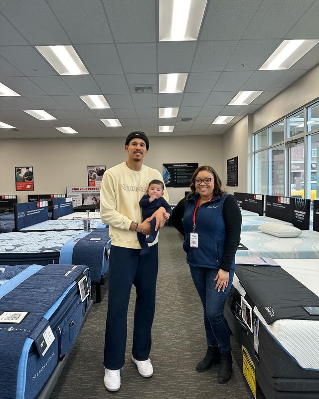 Instagram post by @juanonjuan10 for Mattress Firm. Caption reads: Had a slam dunk of a time at @MattressFirm with my....