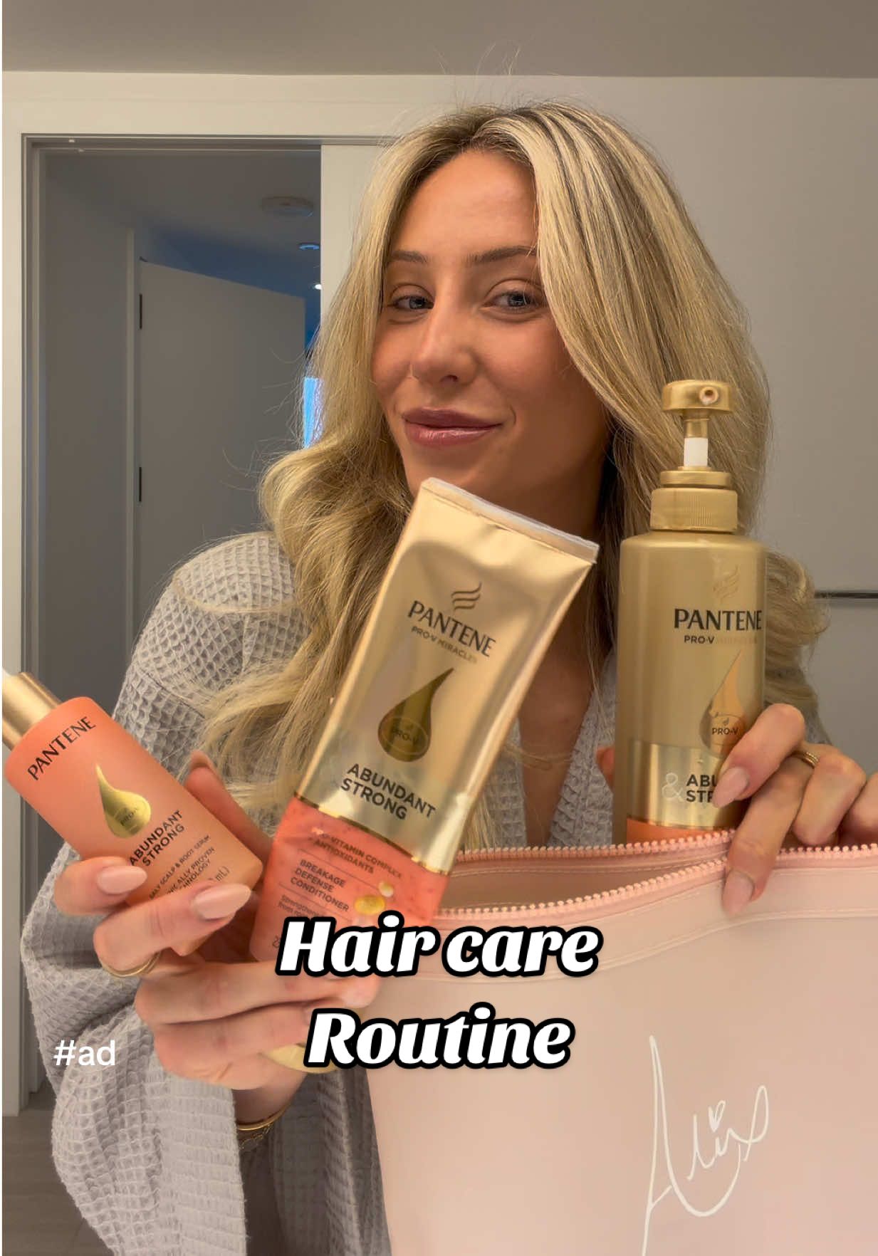 TikTok post by @alixearle for Pantene. Caption reads: what’s in my shower .. @Pantene Been using these....